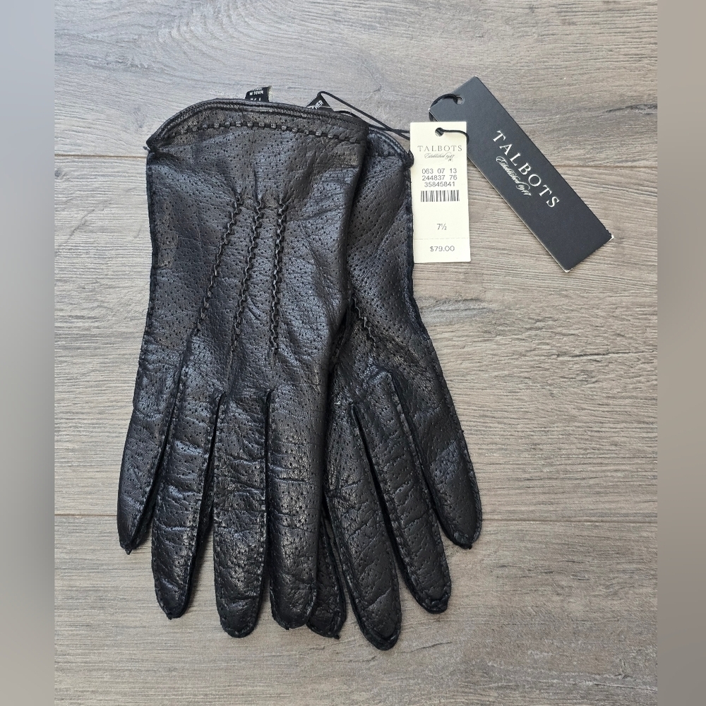 Talbots Leather Silk Women's Size 7.5 Black Outdoor Luxury Preppy